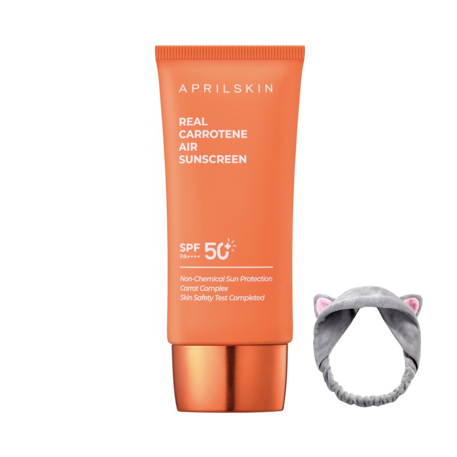 Kem chống nắng cà rốt Aprilskin Real Carrotene Air Sunscreen 50ml + Tặng KÈm 1 băng đô tai mèo (màu ngẫu nhiên)