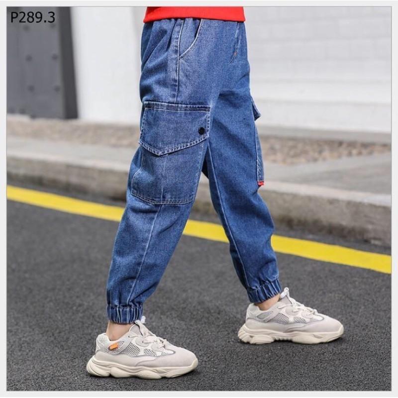 Quần Jean Baggi Bé Trai Túi Hộp Size 13-45kg