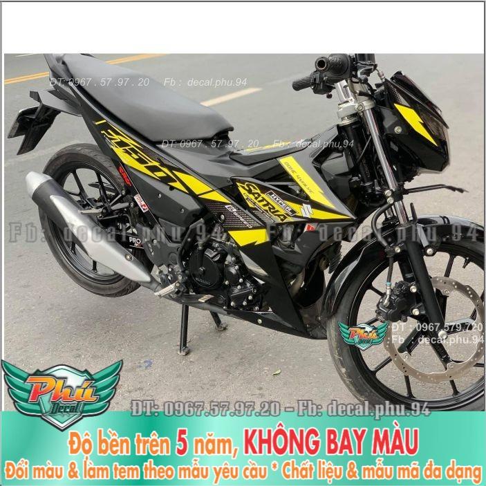 Tem rời Satria vàng đen nhám -1