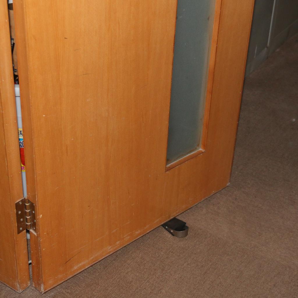 Rubber Stainless Steel Door Stopper Stop Door Block Wedge Black