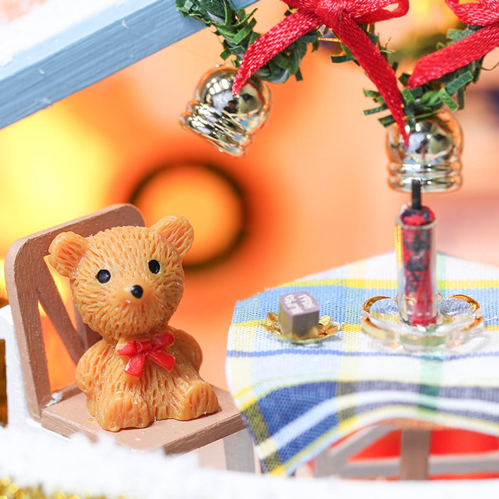 3D DIY Dollhouse Miniature Furniture Kit LED Light Doll House Toy Kid Gift DIY Craft Dollhouse Girls Toys Gift Christmas