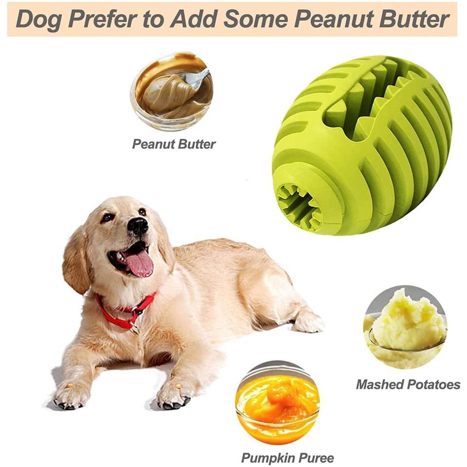 Puppy Dog Chew Toys Heavy Duty Long Lasting Natural Rubber Indestructible Slow Feeder Toy Ball Interactive Training Pet Dog Toys for Boredom Nontoxic Teeth Cleaning Football For Large Medium Dogs Dog Teeth Ball HB