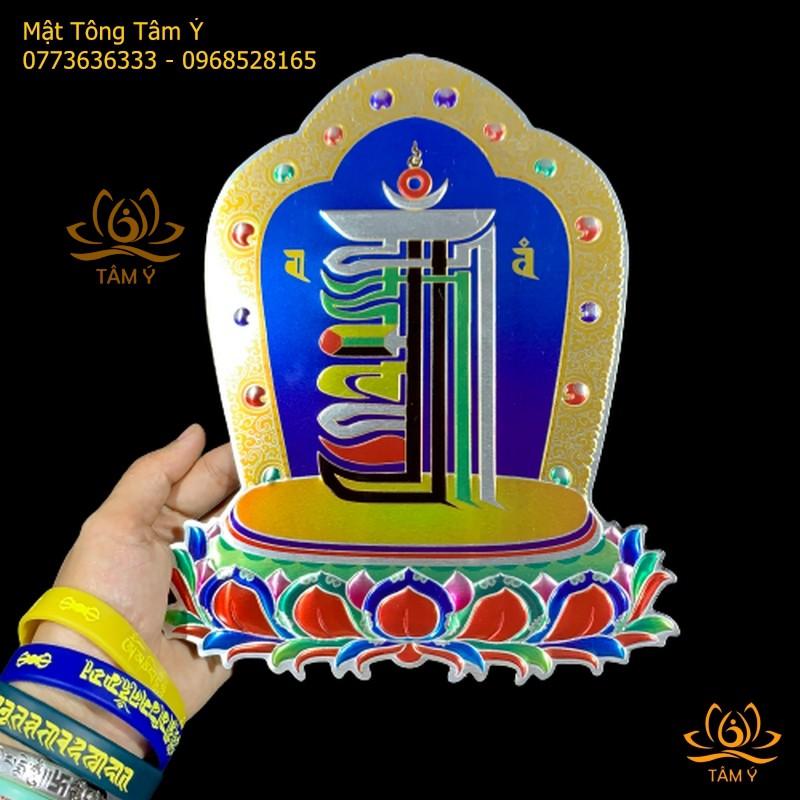 Thời luân Kim Cang Kalachakra (Thập tự tại) bằng hợp kim dập nổi tạo cảm giác 3D phủ màu sắc sống động