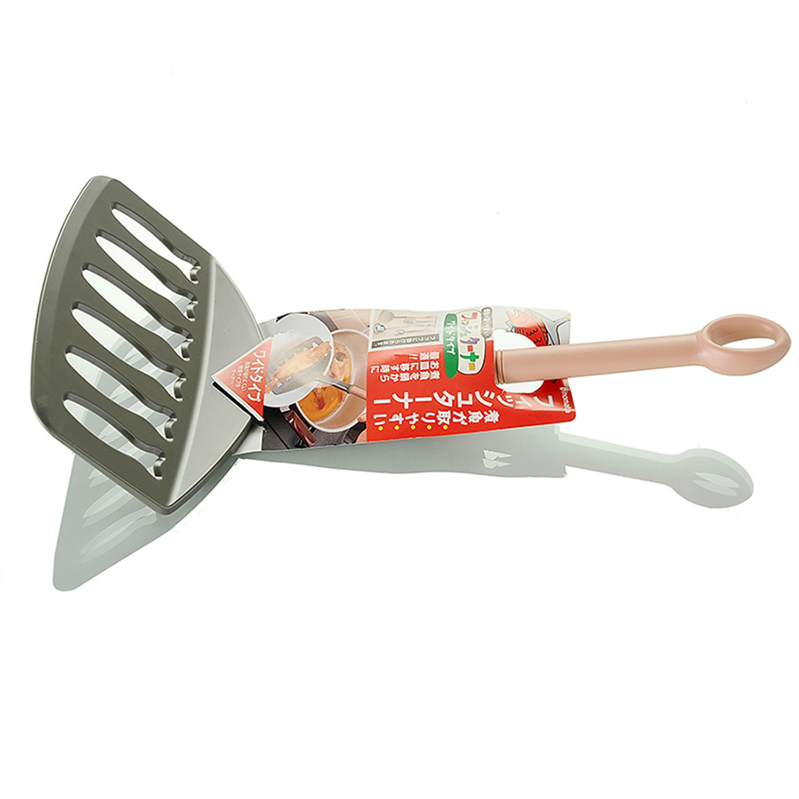 Bộ 3 xẻng lật đồ ăn nhanh bản rộng, có rãnh bằng nhựa - Hàng nội địa Nhật