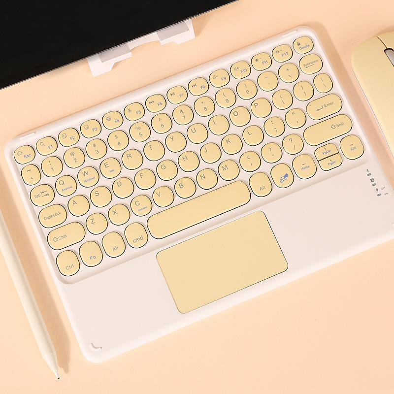 Bàn Phím Không Dây Bluetooth Nga Tiếng Ả Rập Thái Norsk Có Bàn Di Chuột Cho iPad Pro Không Khí Xiaomi Huawei Android Windows Máy Tính Bảng