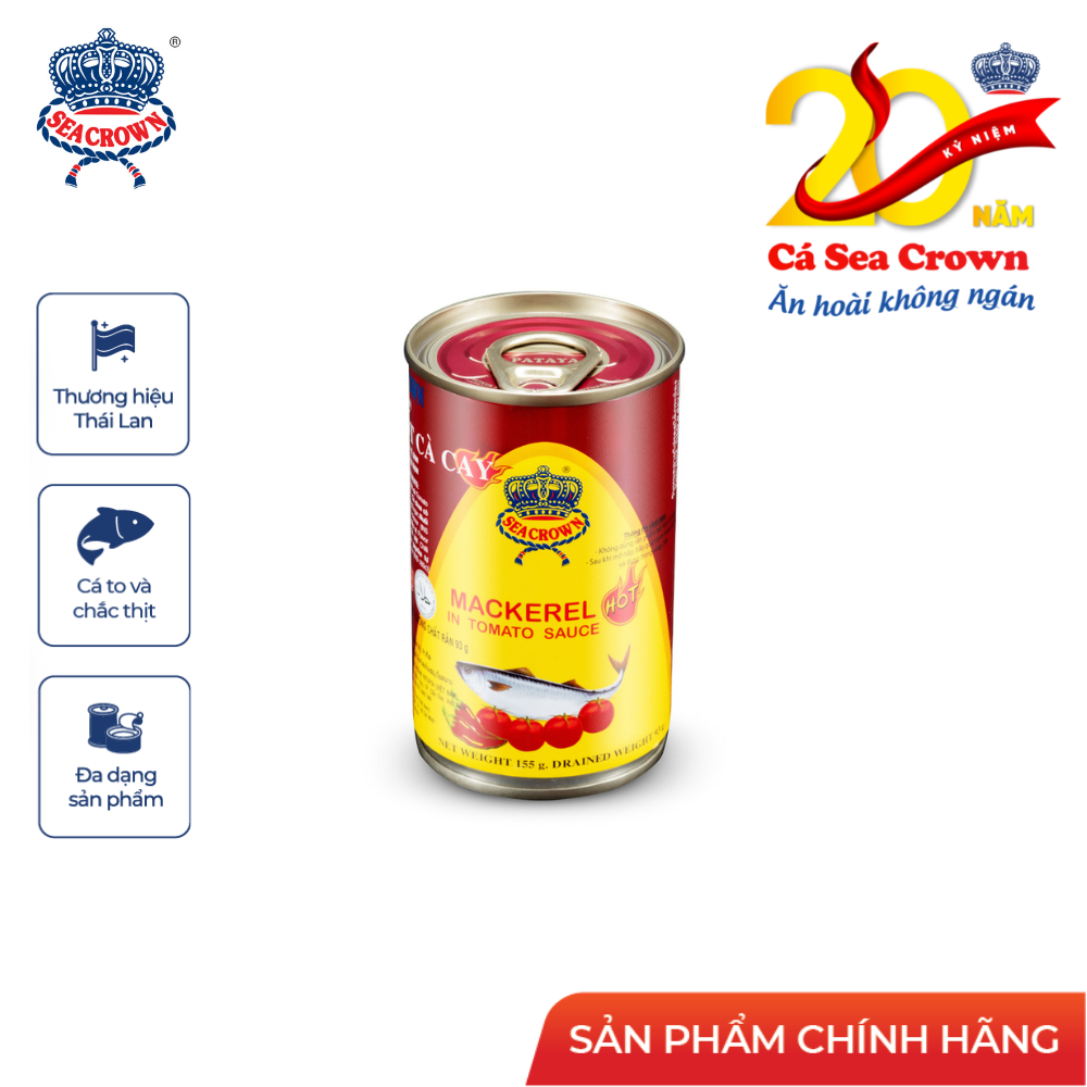 Cá hộp Sea Crown cá Nục sốt cà cay-Thùng 100 lon