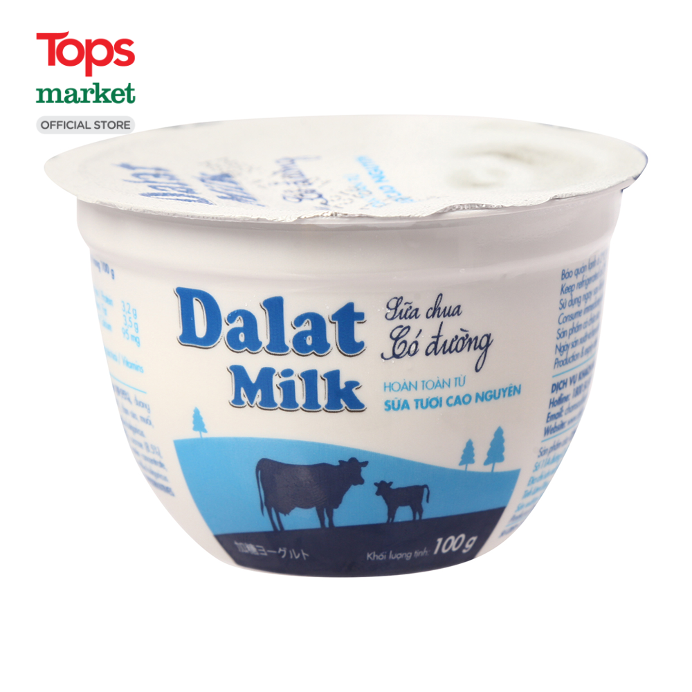 Sữa Chua Dalatmilk Có Đường 100G - Giá Tiki khuyến mãi: 10,100đ ...