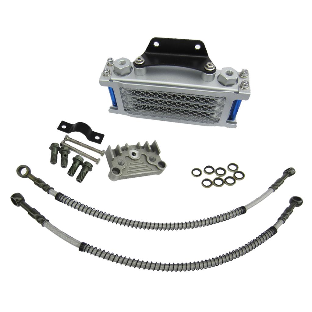 Engine Oil Cooler Kit Radiator Sliver for 125cc 140cc Motorbike Pit Bike