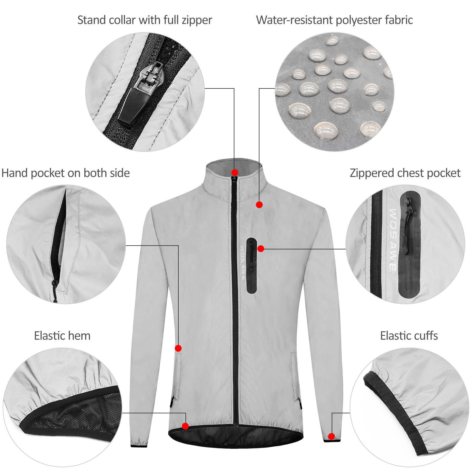 Áo khoác phản quang, không thấm nước, giúp chống gió