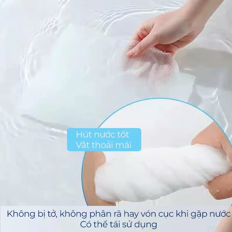 Khăn mặt dùng 1 lần, khăn mặt khô đa năng lau khô, lau ướt, có thể dùng để tẩy trang, chất liệu 100% cotton (20x20cm)