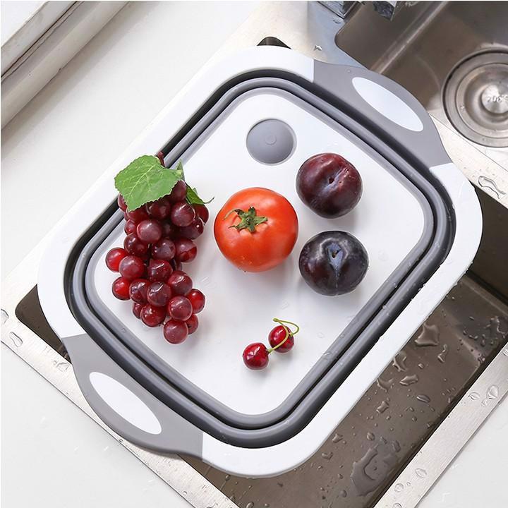 Chậu gấp gọn kiêm thớt và rổ đựng đa năng loại LỚN 3in1 Đa Năng Tiện Dụng 88011 THẾ GIỚI TIỆN ÍCH