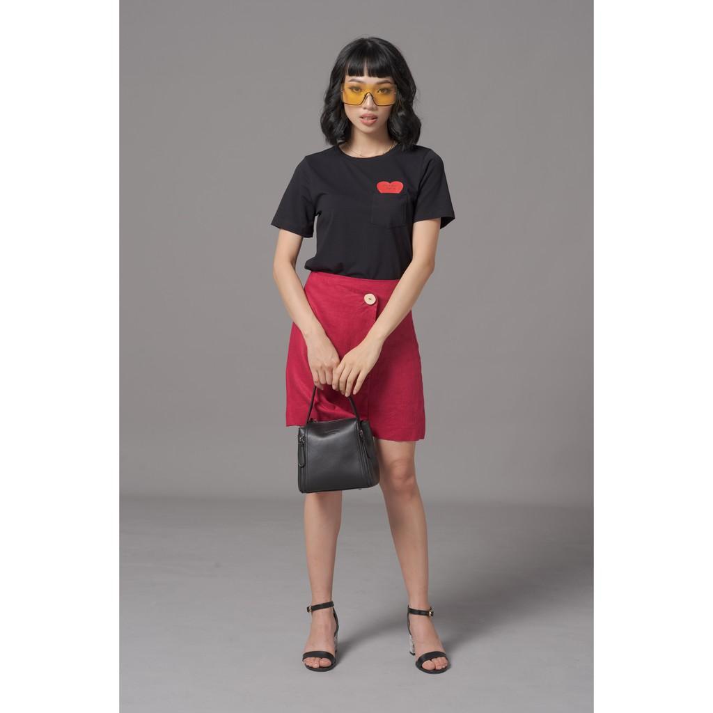 Chân váy chữ A siêu đẹp màu đỏ size M SYO Linen skirt