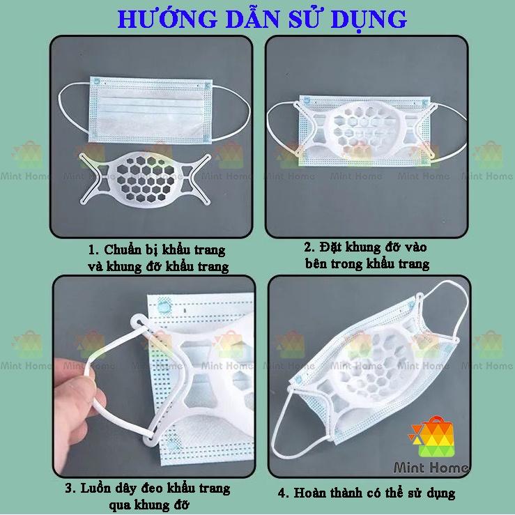 Khung giá đỡ 3D có dây quai đeo khẩu trang silicon mềm móc đai tai giả chống đau phù hợp khẩu trang y tế KF94 N95 3M 4D