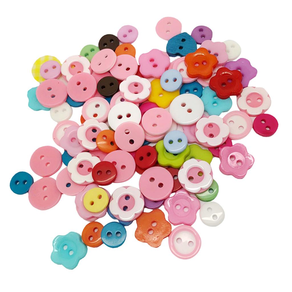 100 Chiếc Hỗn Hợp Hoa Hình Tròn Nhựa May Hàng Nút Gài Hàng Thủ Công Nghệ Thuật Trang Trí