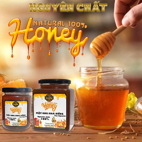 bestke mật ong hoa rừng nguyên chất 100%, combo 5 hũ, mỗi hũ 200ml, honey natural bestke 6