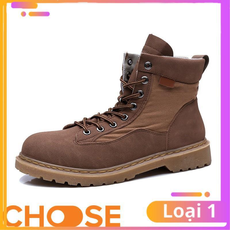 Giày Nam Boot Nam Cổ Cao Choose Màu Trơn Bụi Bặm G2616