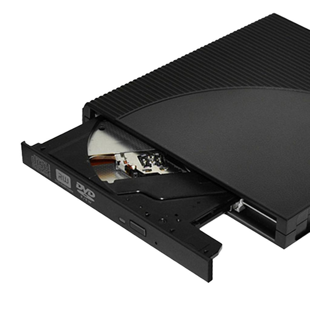 USB3.0 DVD ROM CD ROM Writer Drive Burner Reader External Player for Win 7 8 10 XP, , Black
