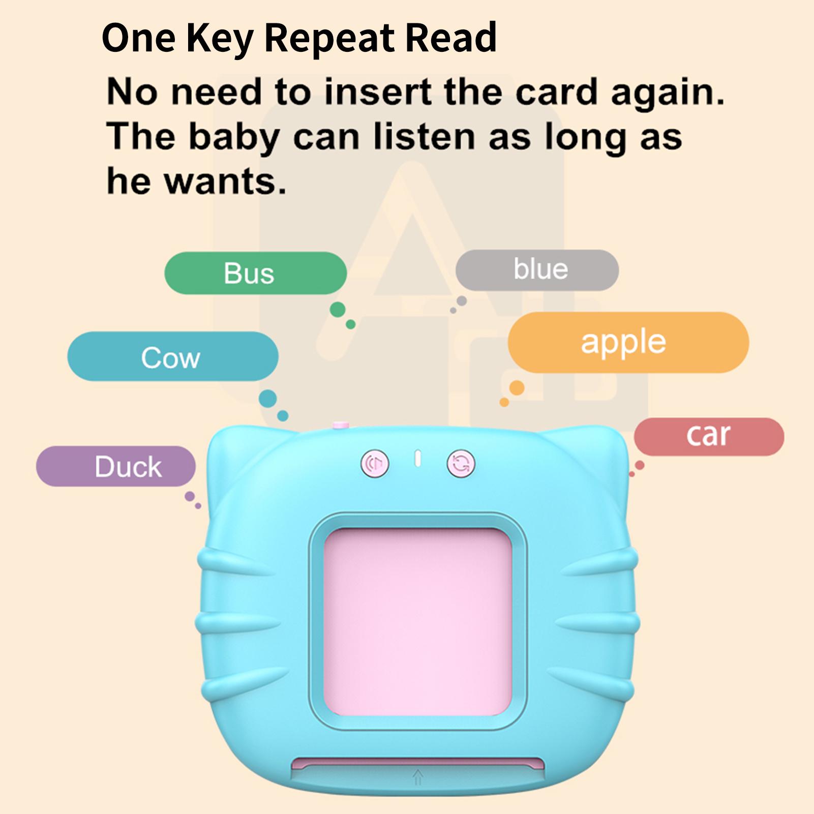 Talking Flash Cards Learning Toys for Toddlers 0-3 Years with Sound Effect English Reading Early Learning