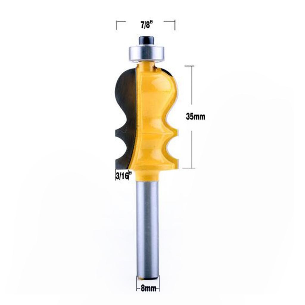 8mm Shank Molding Router Bit 3/16 Inch Cutting Depth 1-3/8'' Cutting Length