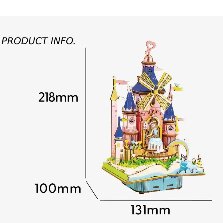 Mô hình lắp ráp bằng gỗ 3D Mô hình LÂU ĐÀI MA THUẬT MAGIC CASTLE (KÈM CÓT NHẠC) - Quà tặng tự làm bằng gỗ