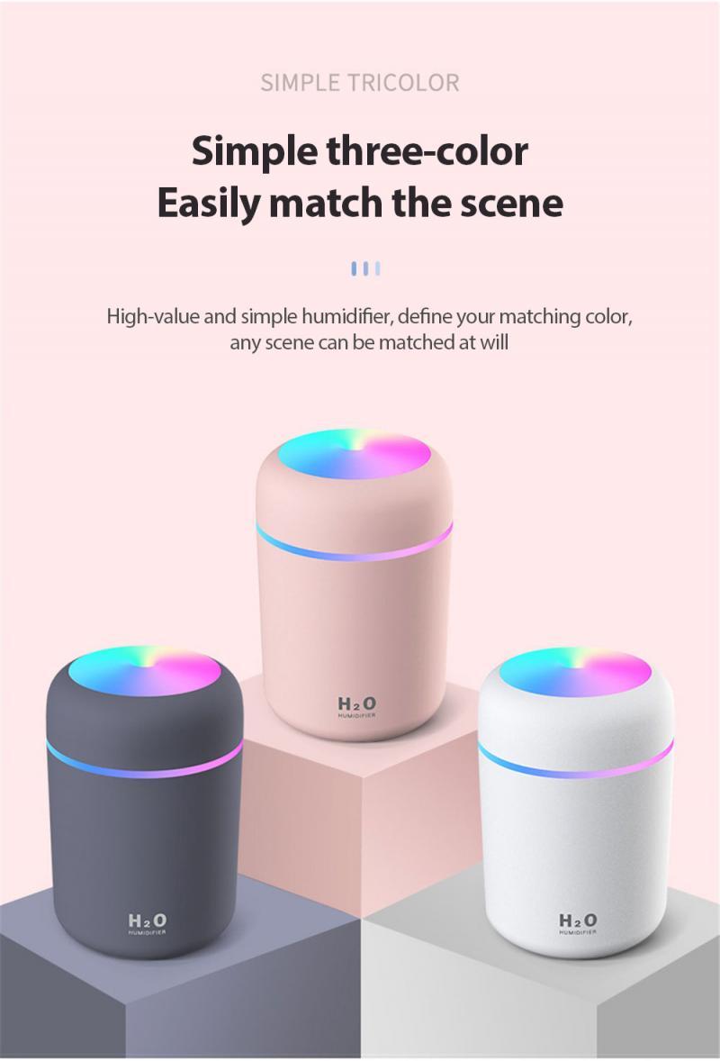 300Ml Máy Tạo Độ Ẩm Phun Sương Máy Khuếch Tán Lọc Không Khí Mát Thoáng Mát USB Thoáng Mát Phun Sương Dành Cho Bé Du Lịch Trẻ Em Ô Tô Với Nhiều Màu Sắc đèn Ngủ