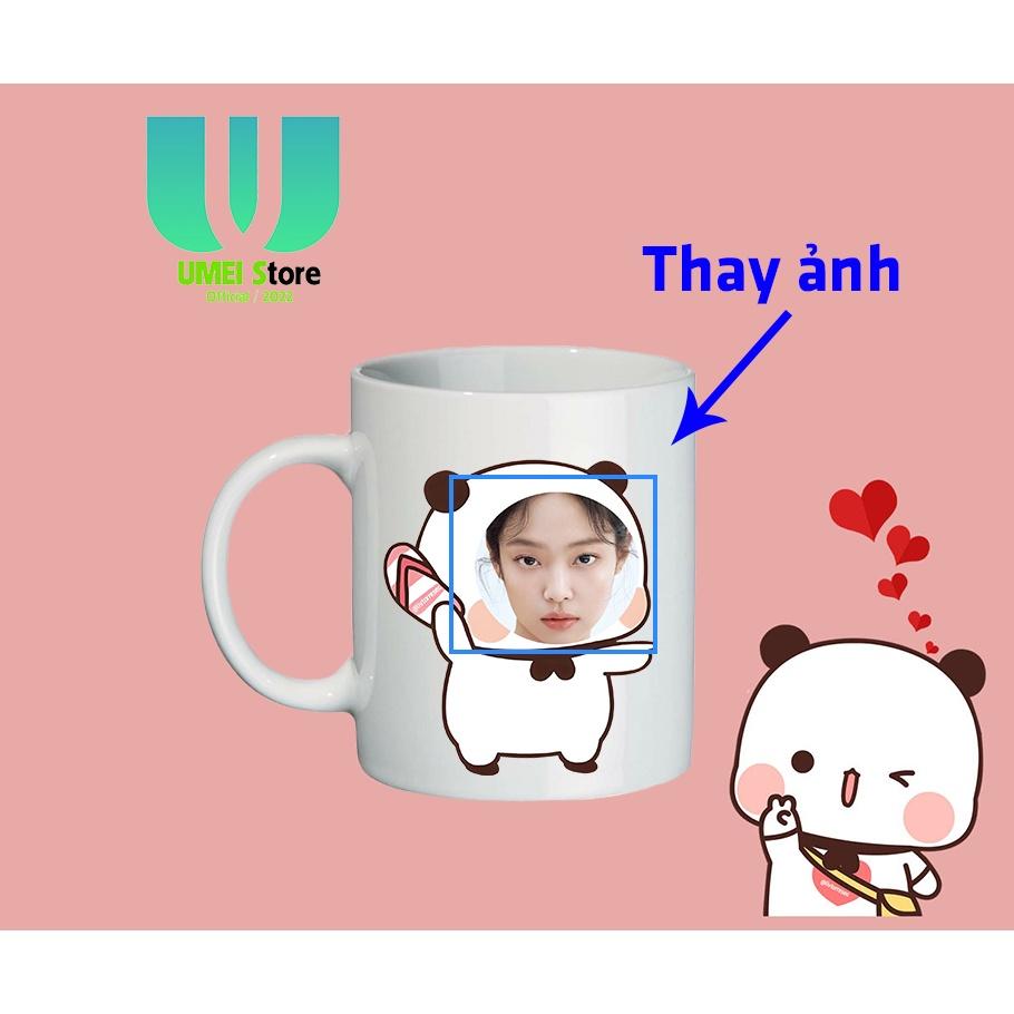 Cốc sứ in hình theo yêu cầu, Cốc Ghép Mặt Dễ Thương cốc tráng men dùng làm quà tặng, uống nước hàng ngày