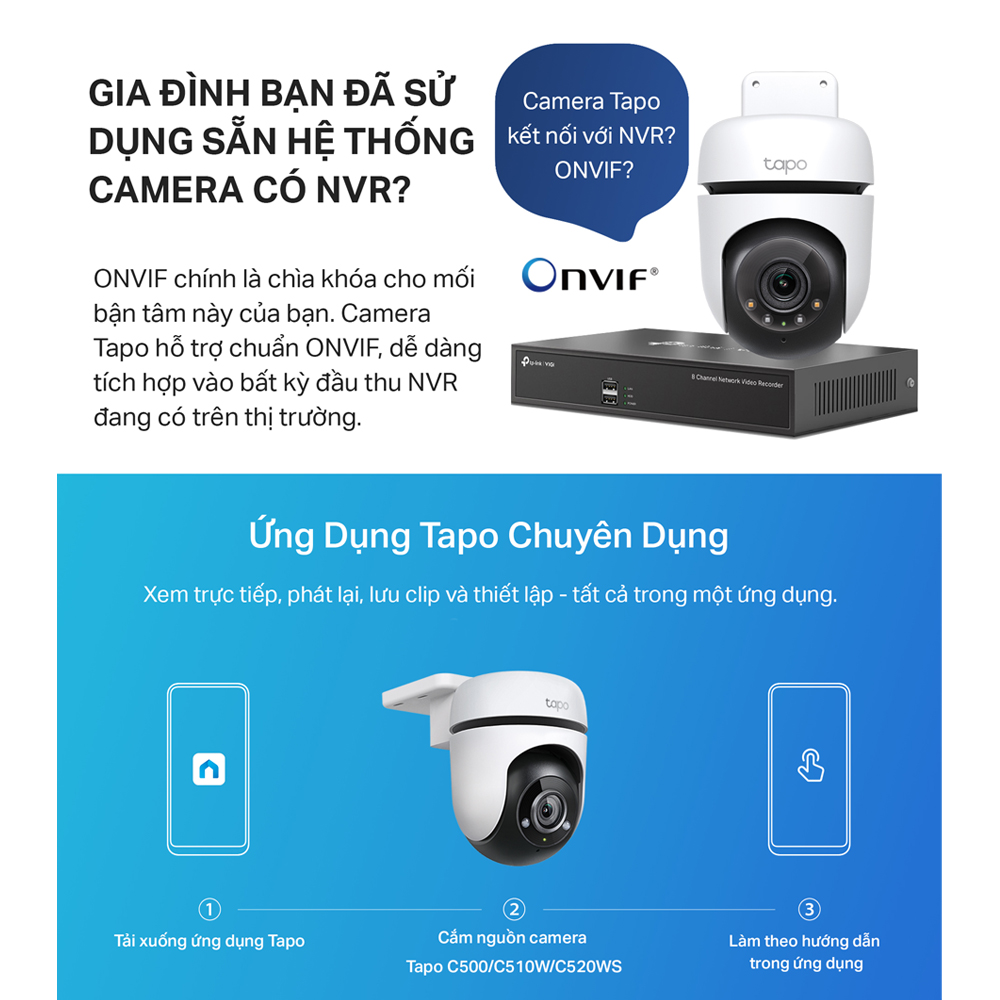 Camera WiFi TP-Link Tapo C510W / C520WS An Ninh Quay/Quét 360 Độ, Chống Nước - Hàng Chính Hãng