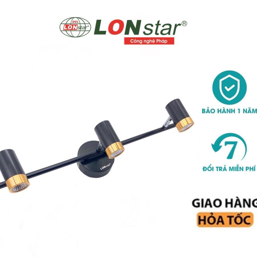 Đèn soi tranh, Đèn rọi gương LONstar 3 bóng mắt led COB 5W cực sáng ,điều chỉnh được góc chiếu