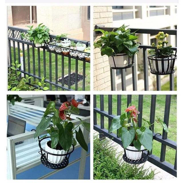 Giỏ sắt treo hoa ban công
