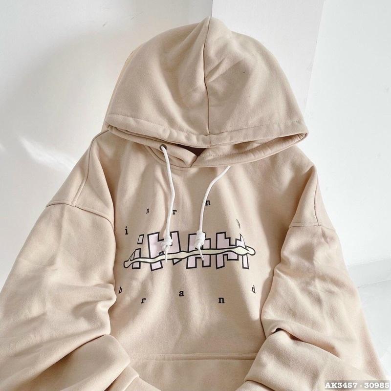 Áo hoodie nam nữ nỉ bông dày form rộng tay phồng cánh dơi unisex iNAM