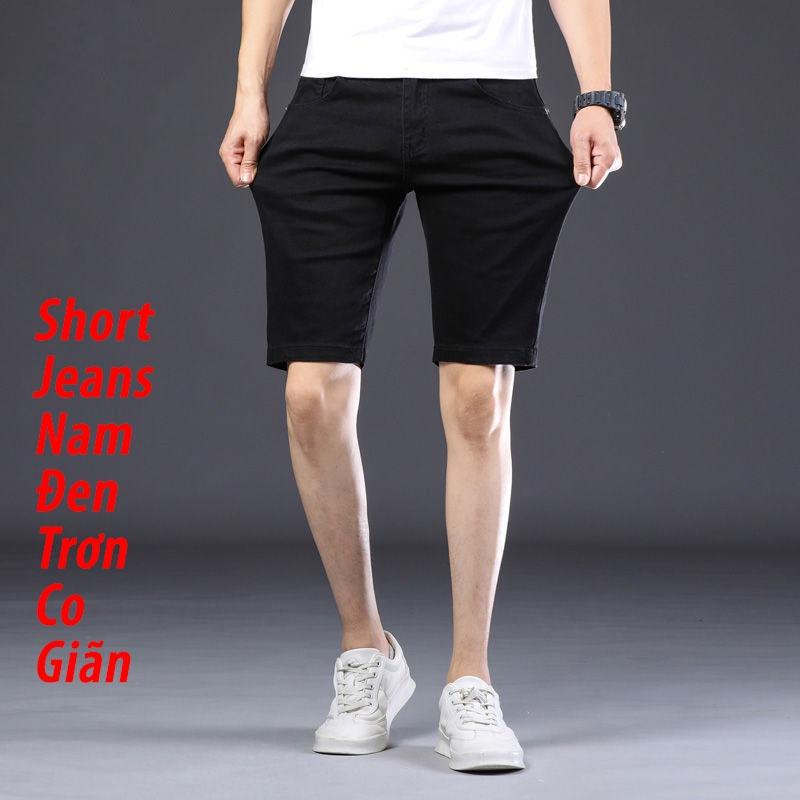 Quần Short Jeans Đen Co Giãn 2 Chiều Cao Cấp SZone SQ610A