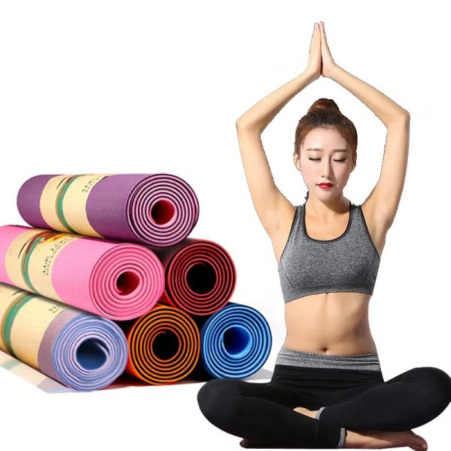 Thảm tập yoga .thảm tập gym ,dày 5mm chống trượt cao cấp lót thể dục tại nhà hay mang theo để tập