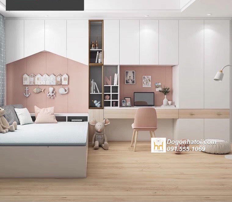 Tủ quần áo kết hợp giá sách và giường ngủ - TA220