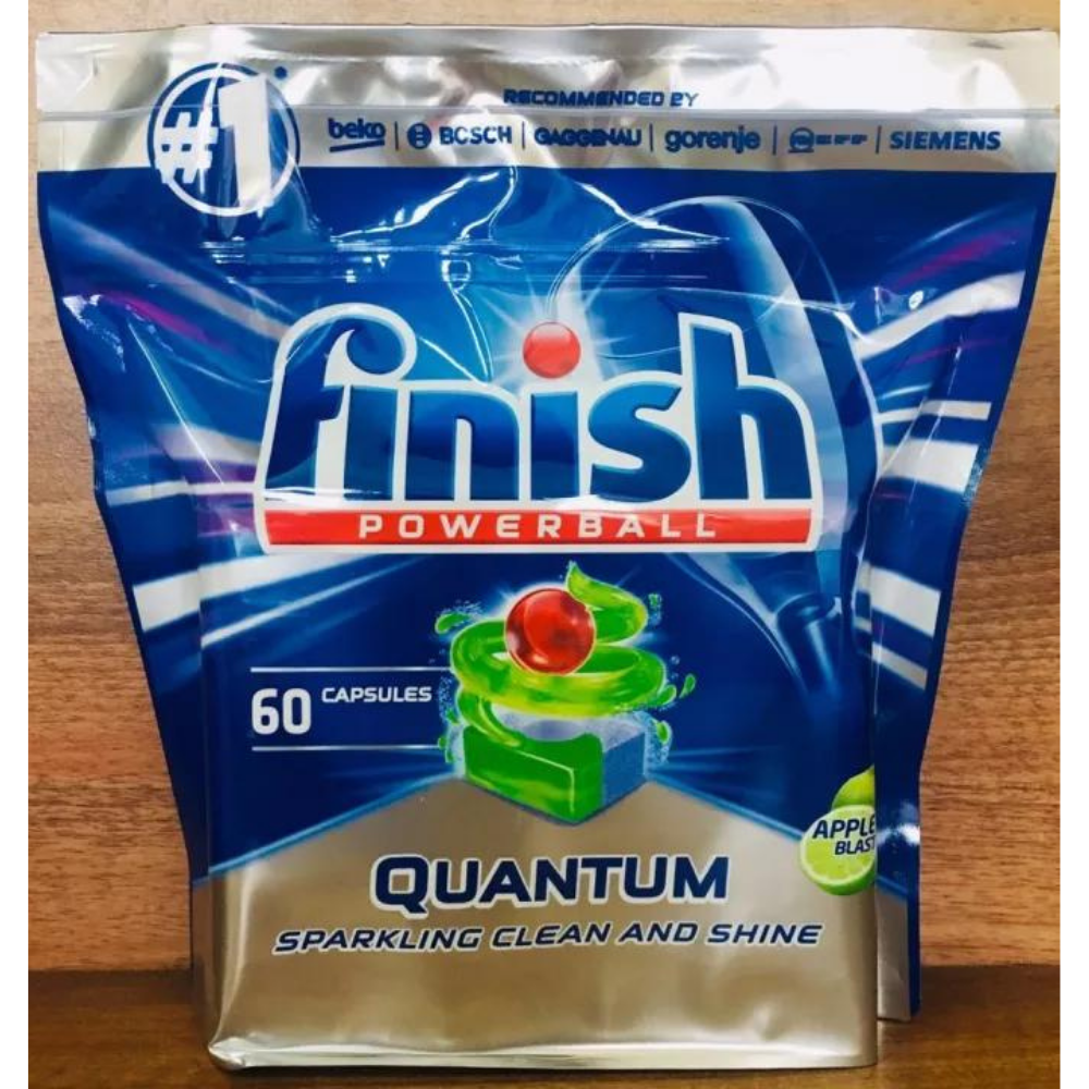 Túi 60 viên rửa bát Finish Quantum Dishwasher Tablets Apple Lime Blast QT025461 - hương chanh, táo