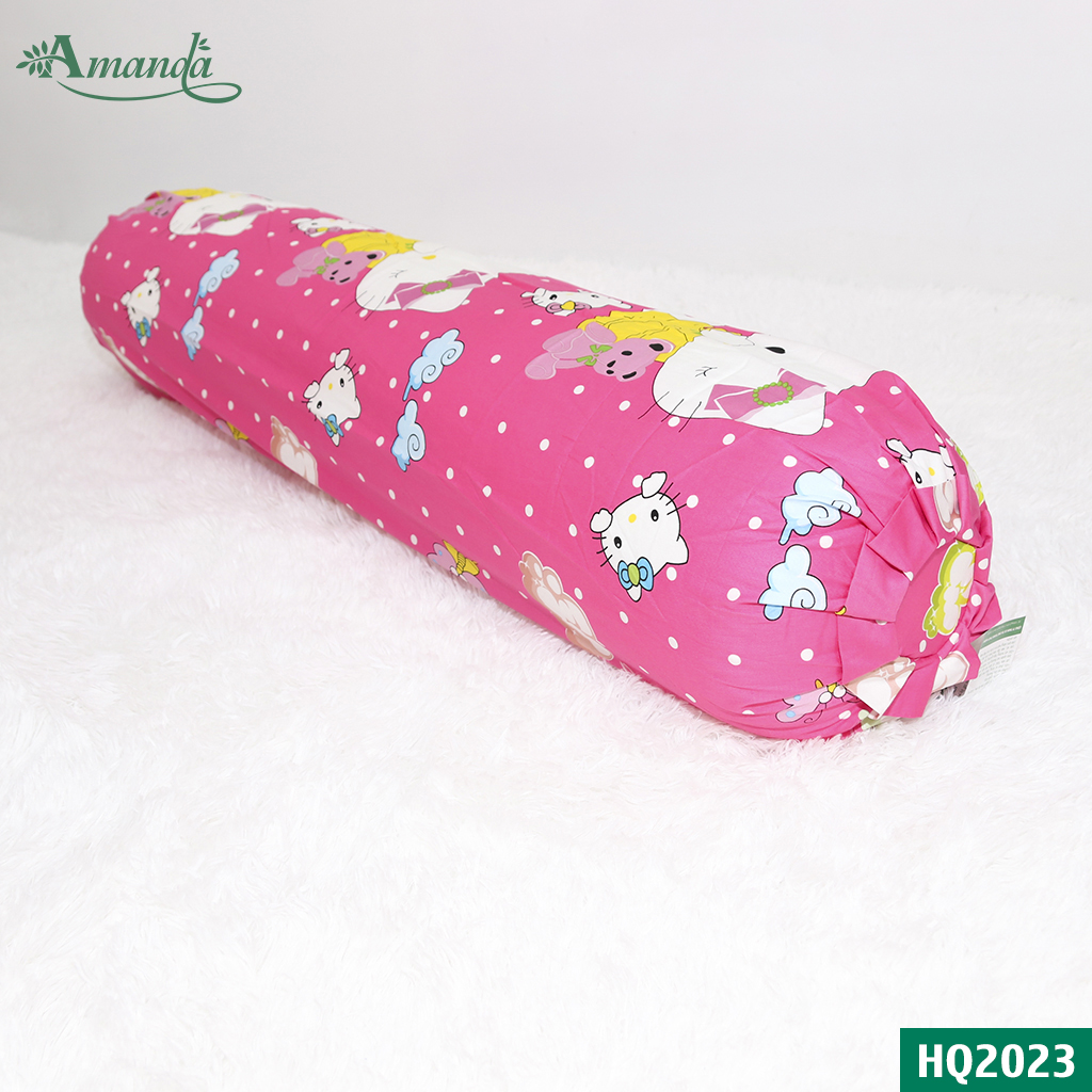 Vỏ gối ôm 35*105 HQ2023, chất liệu cotton lụa satin Hàn Quốc, họa tiết cho bé an toàn với làn da