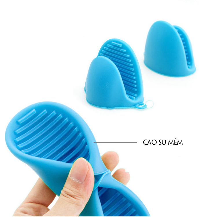 Set 4 cái nhắc nồi silicon - 8x11.2cm 42g - Xanh dương