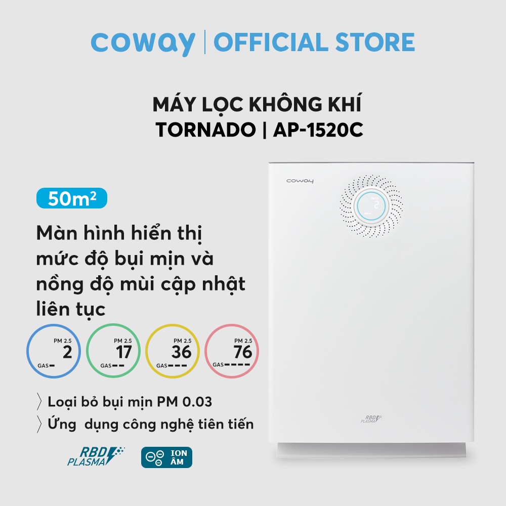 Máy lọc không khí Coway Tornado AP-1520C - Hàng chính hãng