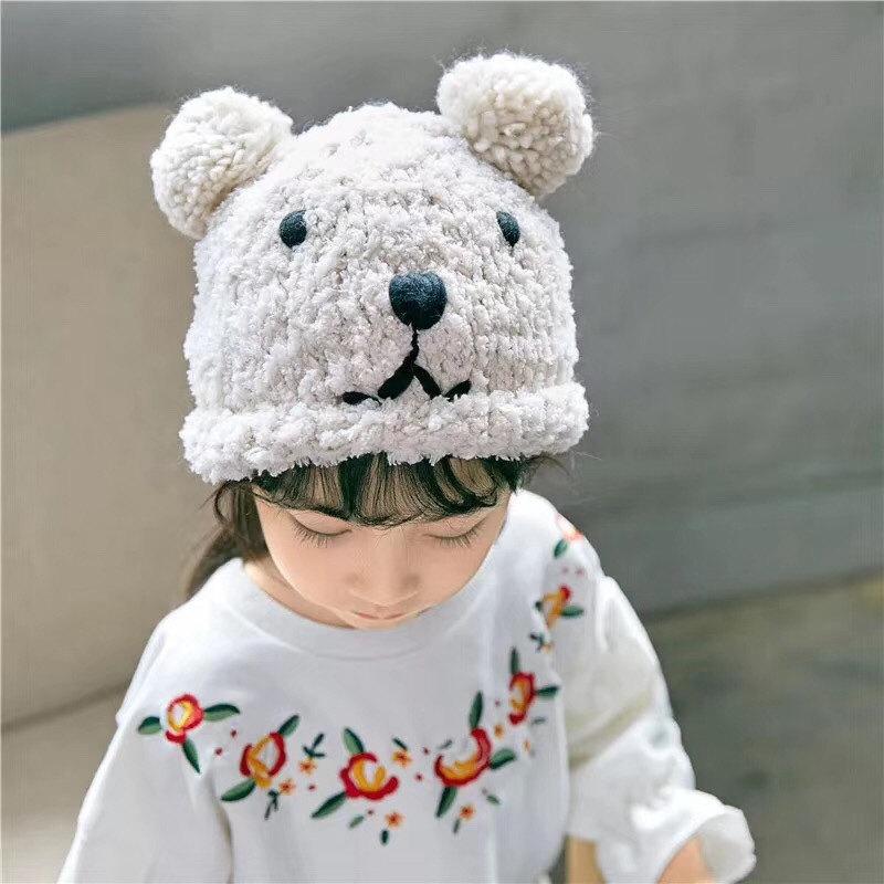 Đáng Yêu Handmade Mũ Hình Gấu Cho Bé Và Mẹ Mùa Đông Ấm Áp Bảo Vệ Tai Hoạt Hình Mũ Trẻ Em Đôi Pompom Trẻ Em Bé Gái Bé Trai bò Nắp