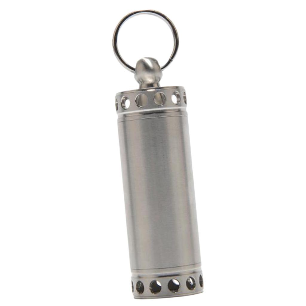Portable Pill Cases, Metal Waterproof Medicine Capsule Organizer Container with Keychain, Travel Pill Holder for Men Women - Select Sizes