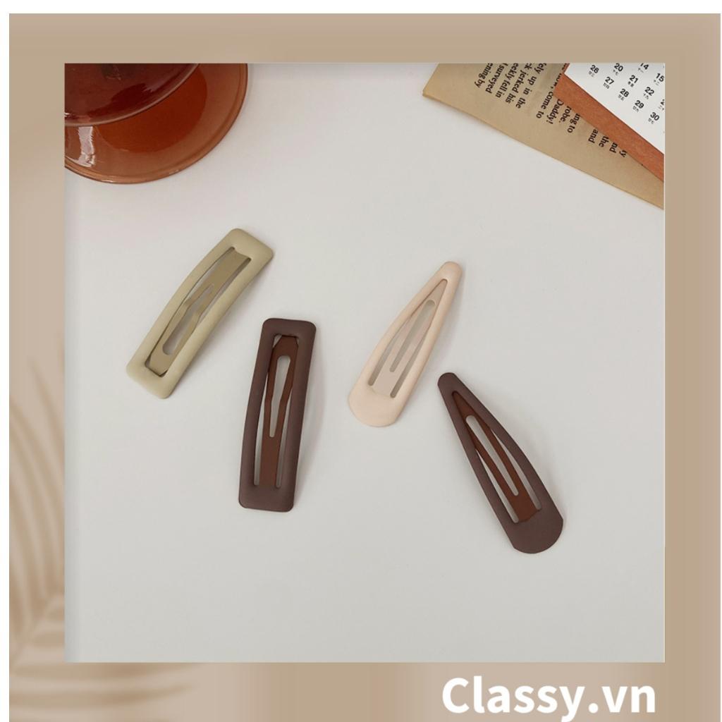 Kẹp tóc mái Classy kiểu dáng gợn sóng, màu sắc trung tính mang lại nét nữ tính sang trọng cho nữ PK1218