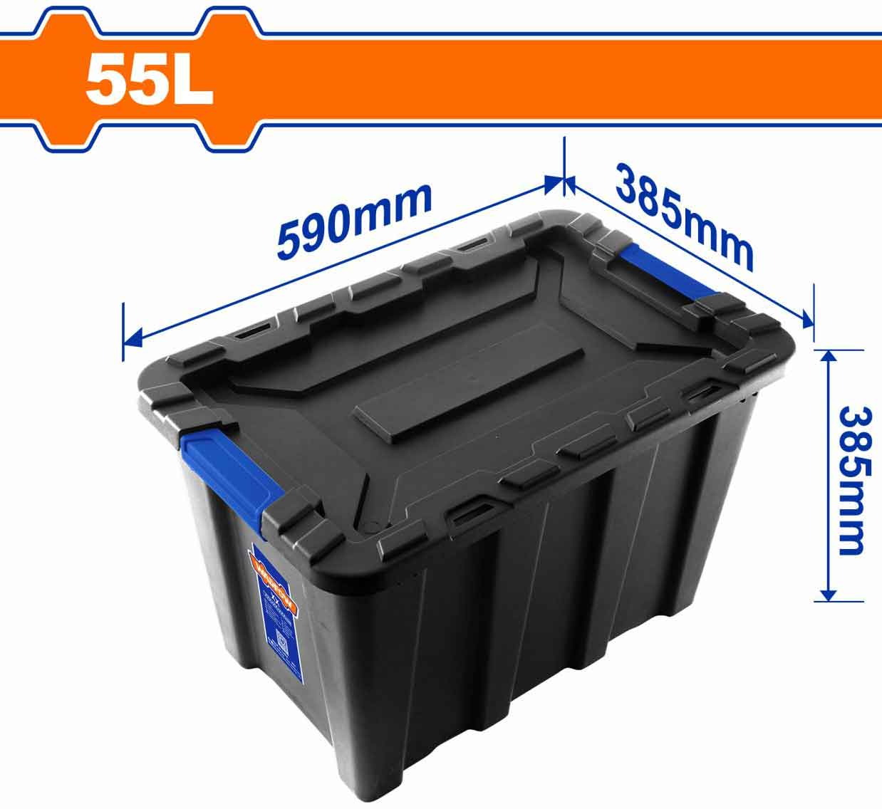 HỘP NHỰA TRỮ KHO ĐEN 55L WTB3355 WADFOW - HÀNG CHÍNH HÃNG