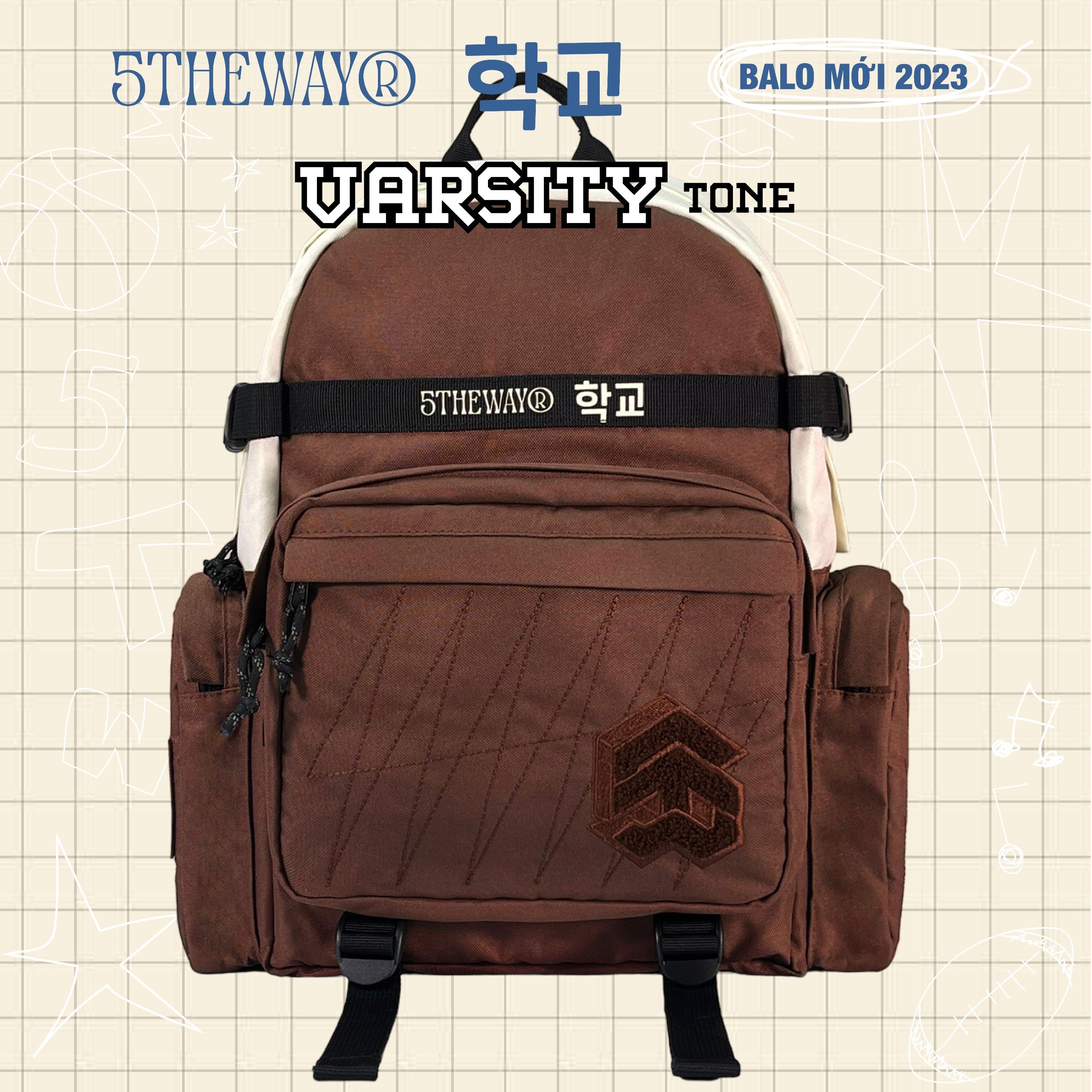 Balo 5THEWAY 학교 VARSITY TONE ROCKET BACKPACK