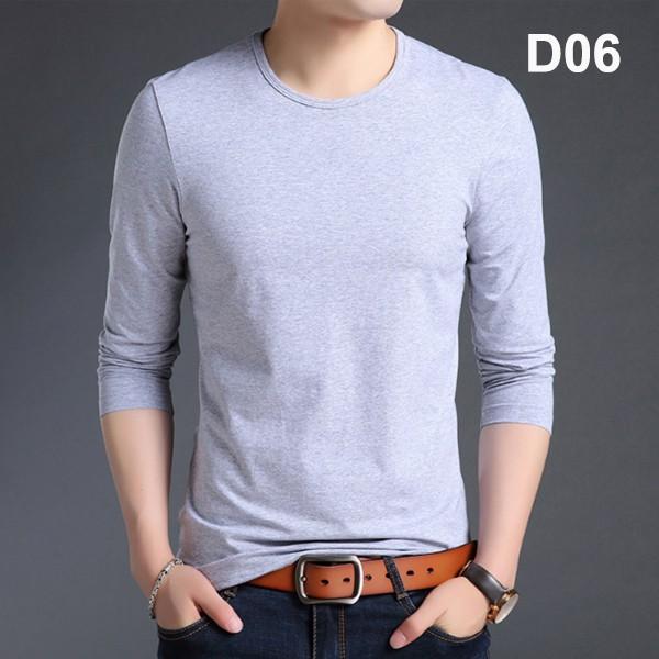 Hình ảnh Áo thu đông nam cổ tròn dài tay chất cotton co giãn dáng body thời trang