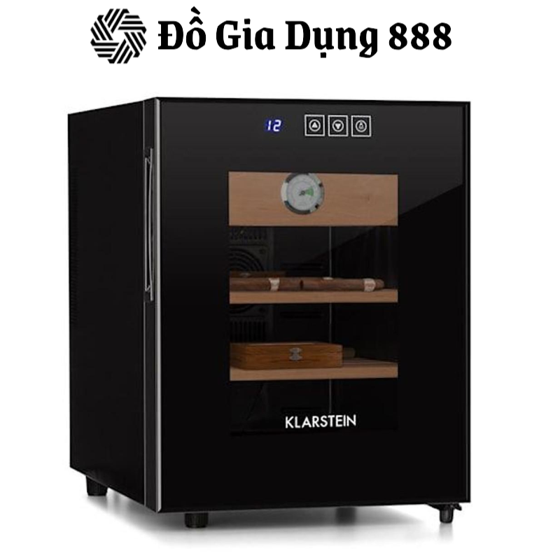 Tủ Bảo Quản Cigar Klarstein El Presidente, Dung Tích 33l, Chất Liệu Thép Không Gỉ Bền Đẹp, Điều Khiển Cảm Ứng, Nhập Đức