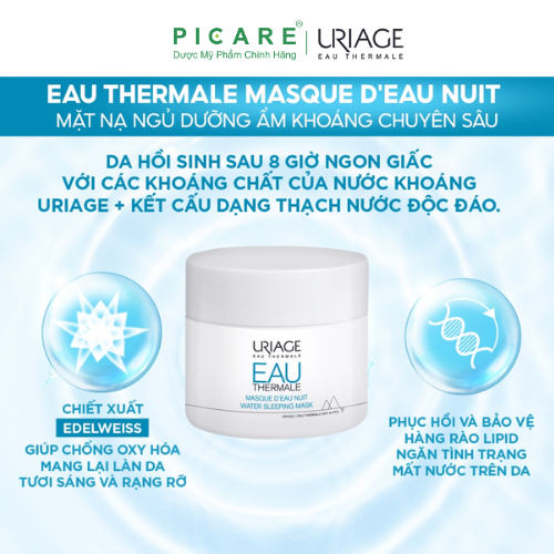 Mặt Nạ Ngủ Dưỡng Ẩm Giàu Khoáng Uriage Masque D'Eau Nuit Water Sleeping Mask 50ml