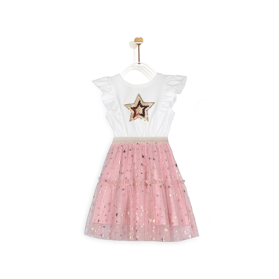 Đầm Bé Gái M.D.K Knit X Glitter Mesh Dress CGHOL20D10
