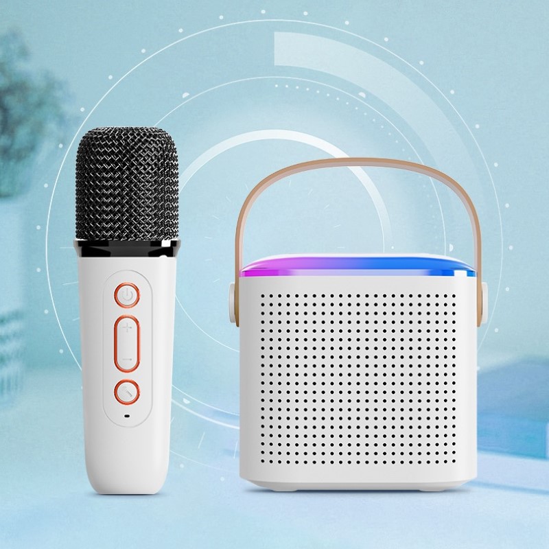 Bộ Loa Karaoke Led Mini Không dây Bluetooth Y2 Tặng Kèm 2 micro siêu nhỏ gọn cho điện thoại máy tính bảng pc laptop