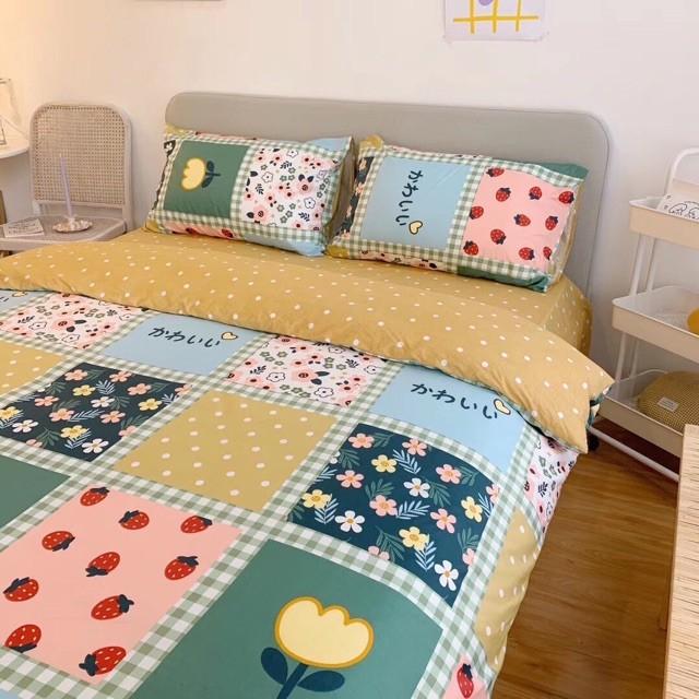 Bộ Chăn Ga Gối Cotton 100% - Hoa Thổ Cẩm