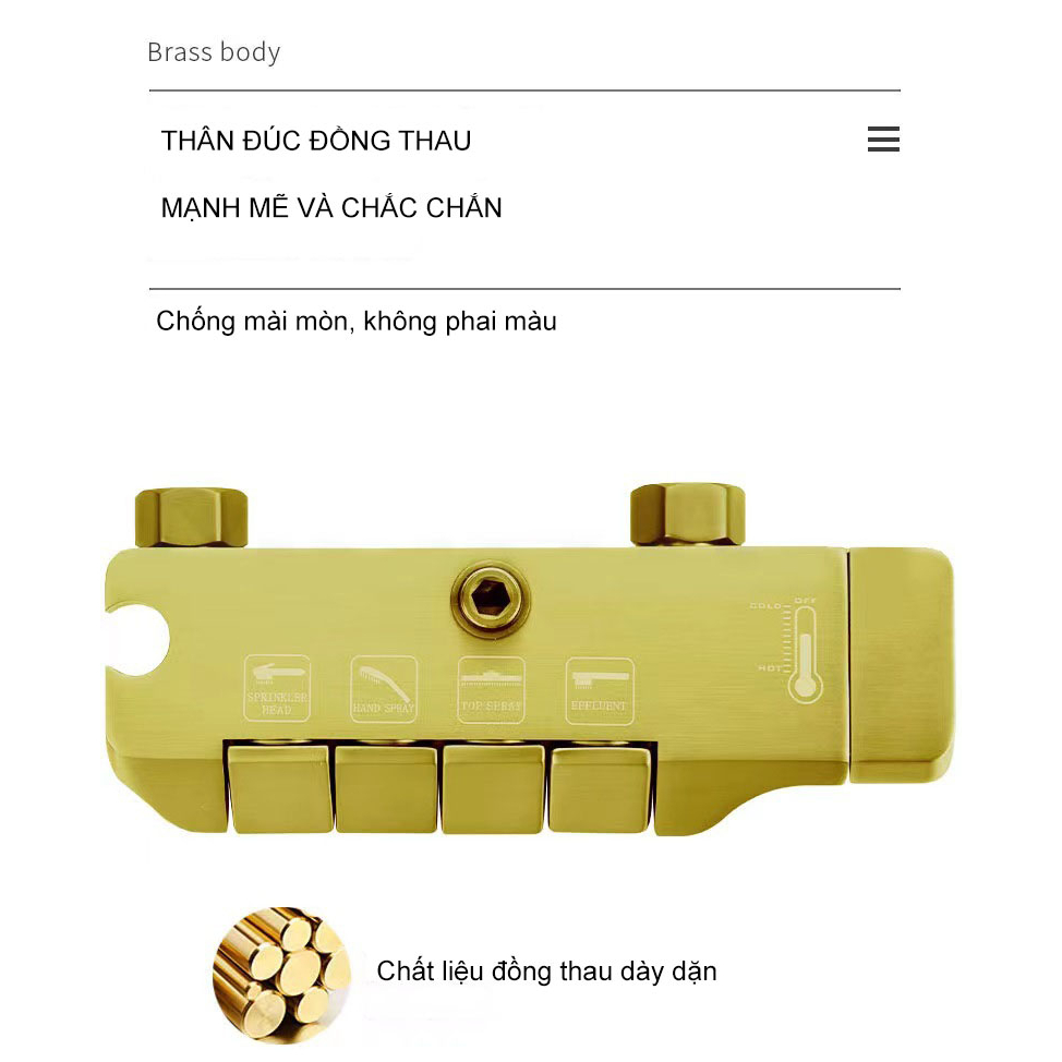 Vòi Sen Tắm Nóng Lạnh Thế Hệ Mới Cho Nhà Tắm Tiện Nghi Điều Chỉnh Phím Piano Lõi Van Sứ