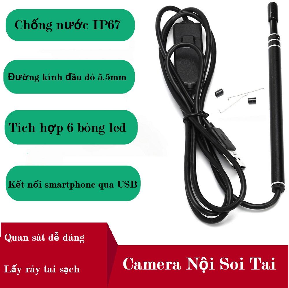 Dụng Cụ Lấy Ráy Tai Thông Minh, Camera Nội Soi Lấy Ráy Tai INTELLHAWK - HÀNG CHÍNH HÃNG, Kèm Bộ Đầu Lấy Ráy Tai, Soi Tai Mũi Họng Chuyên Nghiệp